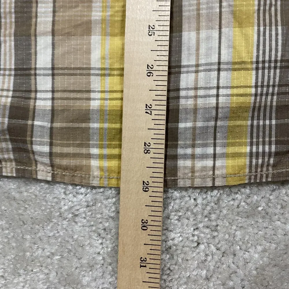The North Face Shirt Mens L Brown Plaid Long Sleeve Button Up Cotton Outdoor